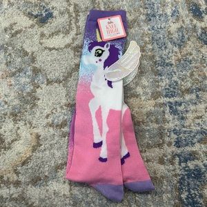 NWT Justice Knee High Unicorn Socks M/L